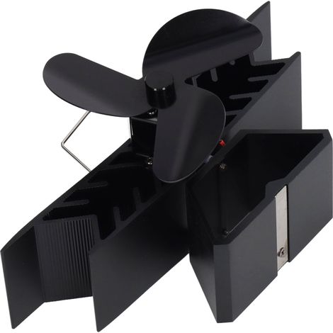 3-flügeliger thermischer Holzofenlüfter, Aluminiumlegierung, Flugzeugform, kein Stromanschluss erforderlich, für Kamine und Kamineinsätze. (1/5)