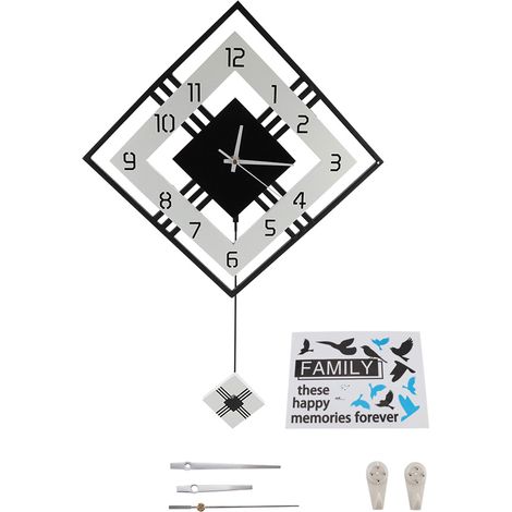 Horloge Murale Moderne avec Pendule - Décoration pour Bureau et Salon (1/5)