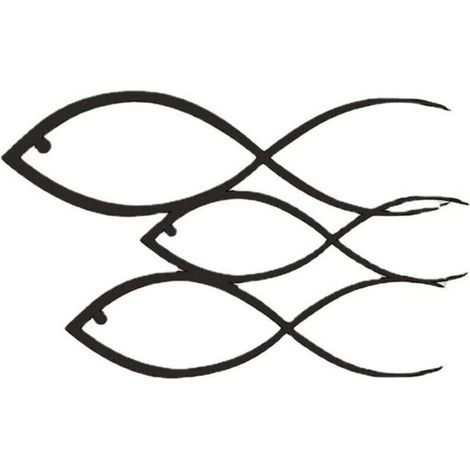 Décoration Murale en Métal poissons,Tenture Murale Décor Silhouette Art pour Maison Chambre Salon Bureau (1/3)
