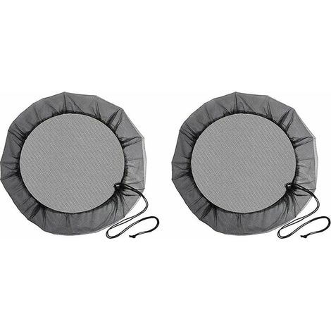 Filet de récupération d'eau de pluie, 2 filets de protection avec cordon de serrage, housse anti-moustiques et anti-animaux pour récupérateur d'eau de pluie (diamètre 95 cm) (1/5)