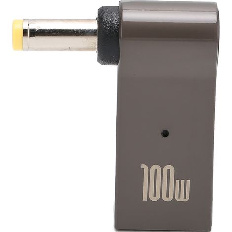 Adaptateur USB-C femelle vers mâle 100 W 5 A, boîtier en alliage d'aluminium, compatible avec les ordinateurs portables Lenovo (connecteurs 4,8 mm et 1,7 mm). (1/5)