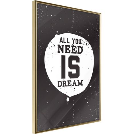 Affiche Murale Encadrée "All You Need" 40 x 60 cm Or (1/2)