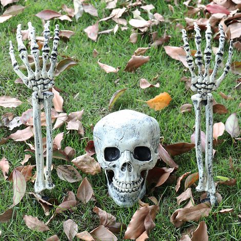 Décoration de squelette de main d Halloween, décoration de jardin, décoration de crâne de squelette, (1/4)