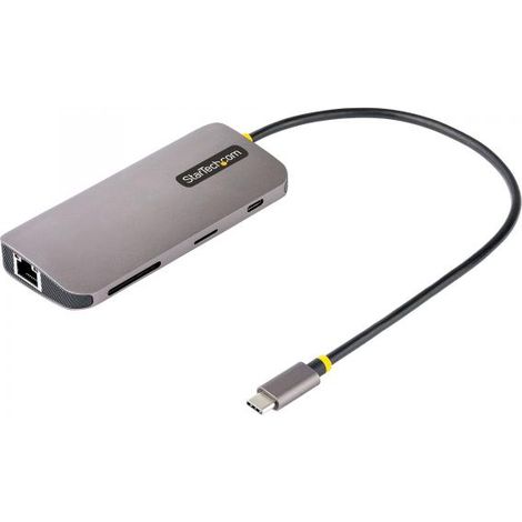 StarTech.com Adattatore Multiporta USB-C HDMI 4K 60Hz, Hub USB-A 5Gbps a 3 Porte , Adattatore USB-C a HDMI con PD 100W Pass-Through, GbE, SD/MicroSD, Cavo da 30 cm, Dock da Viaggio, Docking Station pe (1/4)
