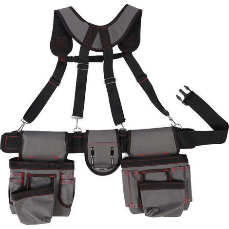 Greensen Organisateur de Ceinture D'outils de Charpentier Professionnel avec 12 Poches pour L'électricien Heavy Duty Construction WorkerCoChatable (1/5)