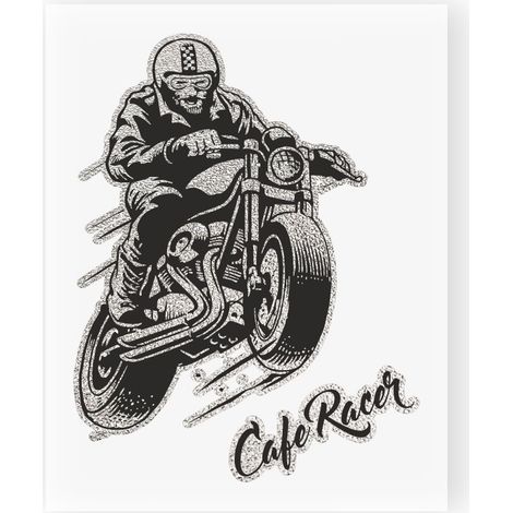 Adesivi Stickers Cafe Racer 10 x 12 cm (1/4)