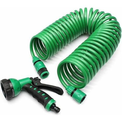 Tuyau Arrosage Extensible 15m - en EVA - avec 7 Fonction - pour Jardinage, Laver la Voiture, Arroser (1/4)