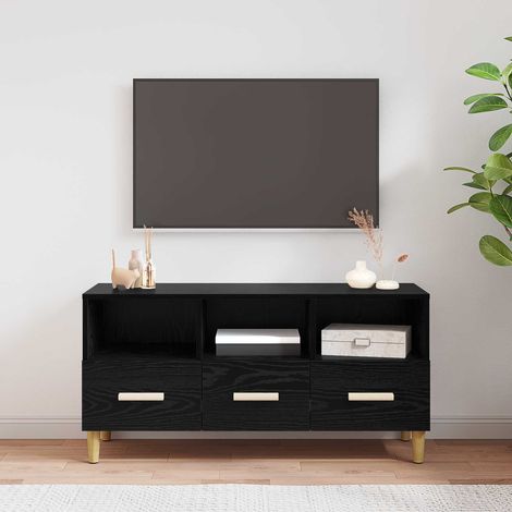 TV-Schränk Schwarz Eichen-Optik 102 x 36 x 50 cm Holzwerkstoff