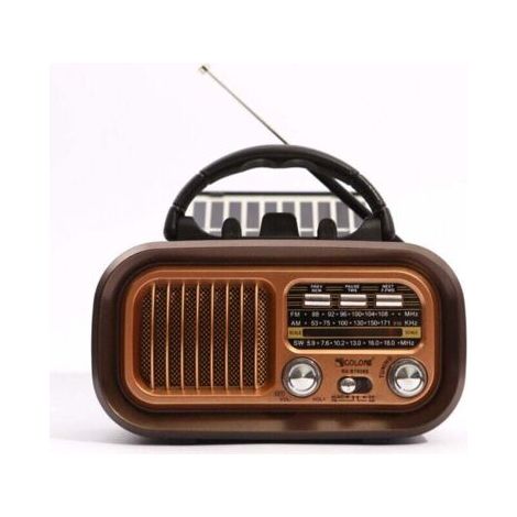 Retro-AM/FM-tragbares Radio – Vintage-Kurzwellentransistor – Leistungsstarker Lautsprecher – Betrieb über USB oder D-Batterie – Bluetooth-/TF-Kartenleser (Kupfer)