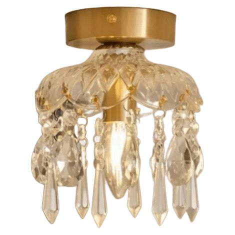 AUTRUCKER Suspension moderne en laiton et verre, style vintage, réglable, idéale pour un couloir, une véranda, une cuisine, une chambre-Lumière chaude,20x27CM