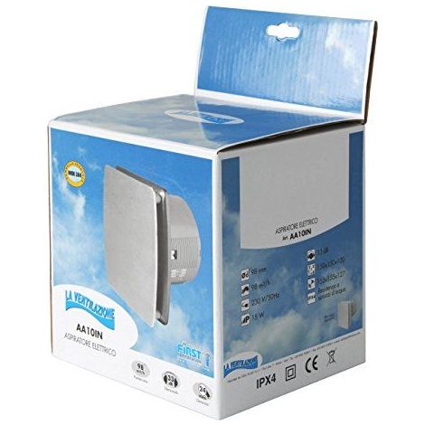 La ventilation aa10in aspirateur spirale esthétique Gris, pour trou ø 100 mm/4 "