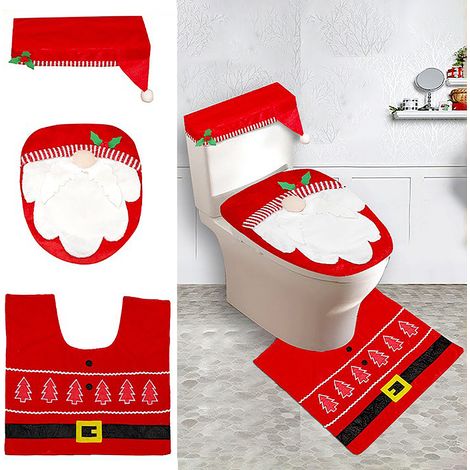 Gesichtsloses Toiletten-Set für Senioren (3-teilig): Toilettensitz, Badematte, Fußmatte, Dekorationsartikel. (1/3)