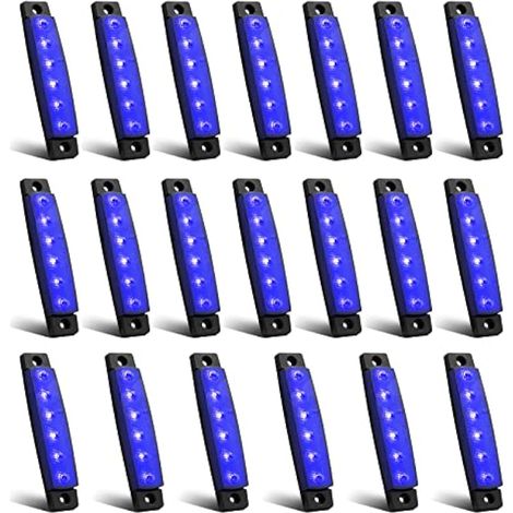 Biqing 20PCS Feu de Gabarit Remorque Bleu, LED Feux de Gabarit Indicateurs De Position 12V pour Camion Remorque Camion Bus Bateau (1/5)