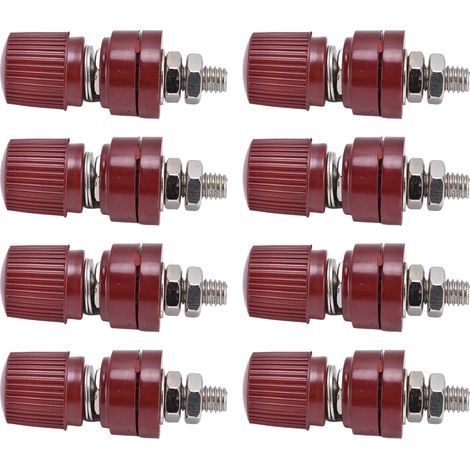 10Pcs Bornier Régulateur Tension Inverseur 32mm Vis M6 44mm L 0V-380V Rouge, Borne Connexion Équipement (1/5)
