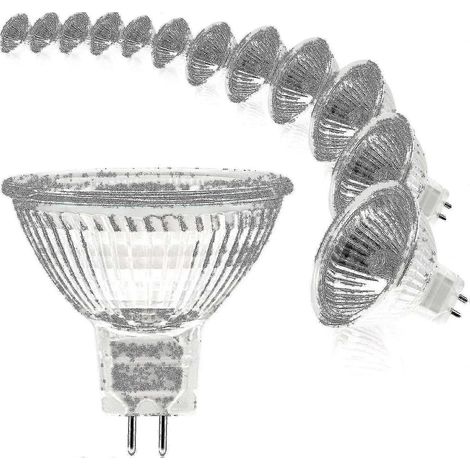 MR16 Spot-Lampe, 12 V, 20 W, dimmbar, GU5.3, 2-Pin-Halogenlampe, warmweiß (2700 K), 12er-Pack (MR16-20W-12P [XH]-Klar) (1/4)
