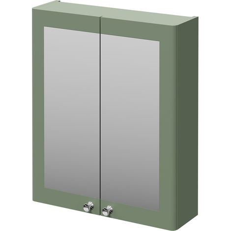 Wholesale Domestic Danbury Satin Green 600mm Wall Mounted Mirrored Cabinet (1/5)