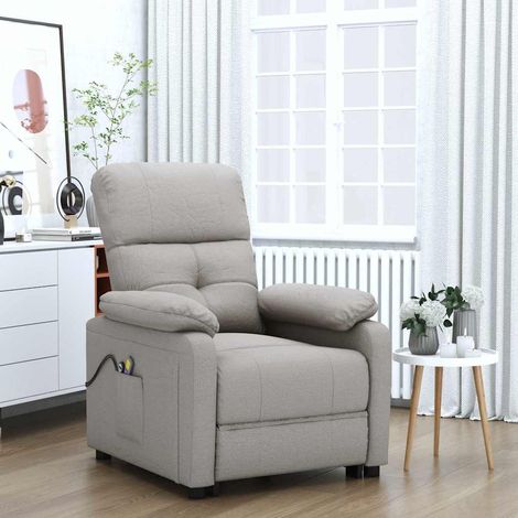 Fauteuil électrique de massage-Chaise de relaxation-Fauteuil Relax Taupe Tissu 913039 (1/5)