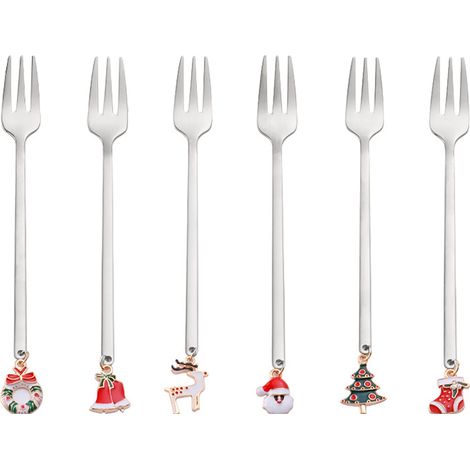 Cuillère À Café - En Acier Inoxydable - Motif De Noël - Pour Café Thé Glace Soupe - 6 Pièces (1/5)