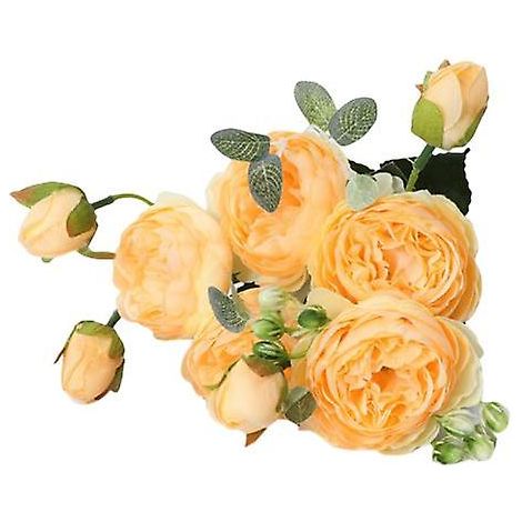 Pivoine artificielle coupée à la main, délicate et pratique, composition florale.jaune (1/5)