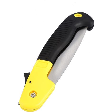 Scie à main pliante multifonctionnelle pour la coupe, l'élagage et la taille des arbres fruitiers - Outils de jardinage (Jaune) (1/5)