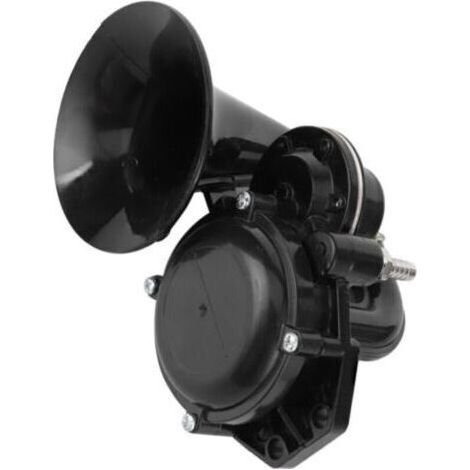 Klaxon d'escargot universel noir Fanfare 12/24V 120dB trompette d'air pour voiture camion Bus Van Train (1/4)