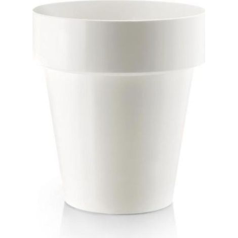 Vaso tondo "Porto Colour" in plastica colorati da esterno e giardino per fiori e piante -14 cm / Rosso