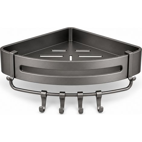 Mensola angolare da parete in alluminio senza foratura per bagno (1/5)