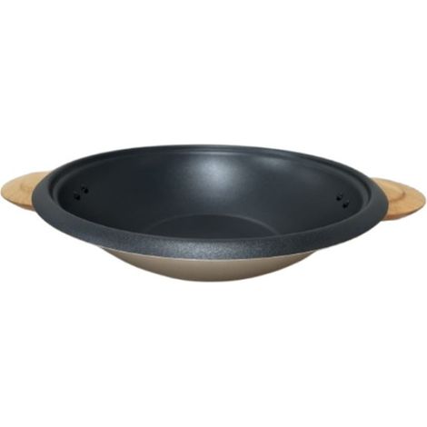 Wok en alu avec poignees en bois diametre 360mm LAGRANGE - C063405