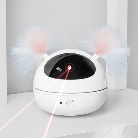 Jouet Laser Automatique Rechargeable - Détecteur De Mouvement Pour Chats Et Chiens - Rotation Réglable Sur Sol Ou Mur - Fonctionne 15 Min Puis S'Arrête - 1 Pièce