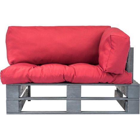 Maison Exclusive - Outdoor-Sofa Paletten mit Kissen in Rot Kiefer (1/5)