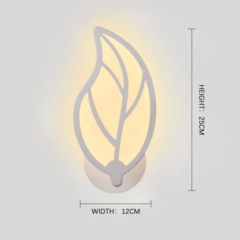 12-W-LED-Wandleuchte, Acryl-Wandleuchte, weiße blattförmige Wandleuchte für den Innenbereich, Wandleuchte für Kinder, Art-Deco-Wandleuchte für Wohnzimmer, Schlafzimmer, Nachttisch (warmes Licht) (1/4)