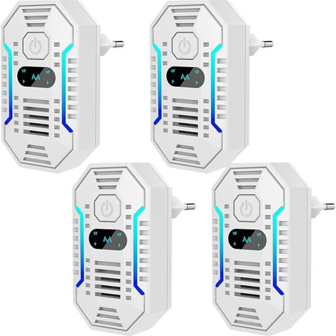 Lot de 3 répulsifs à ultrasons – Dispositif électronique anti-insectes et souris avec prise contre les acariens, les puces, les punaises de lit, les moustiques – Non toxique et silencieux pour chambre (1/5)