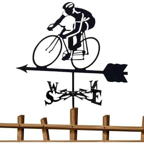 CCYKXA Weather vane – Bicycle weather vane – Measuring – Garden decoration for fence, garden, patio, garage, yard, balcony (1/5)