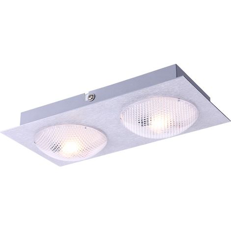Plafoniera plafoniera lampada da parete applique da soggiorno, 2 lampadine satinate, LED 5W 345Lm bianco caldo, LxPxH 22x11x5cm