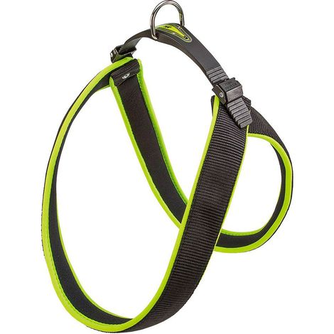 Ferplast AGILA FLUO 1-2 Pettorina ergonomica per cani con morbida imbottitura. Chiusura con cordino.. Variante 2 - Misure: A=B 36-42 cm 15 mm - Giallo