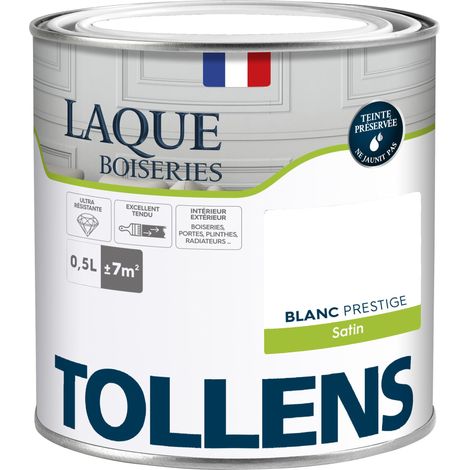 Tollens – Peinture laque ultra résistante aux lessivages – Finition satin – Pour bois et murs – 0,5L couvre 7m² – Séchage rapide en 2h