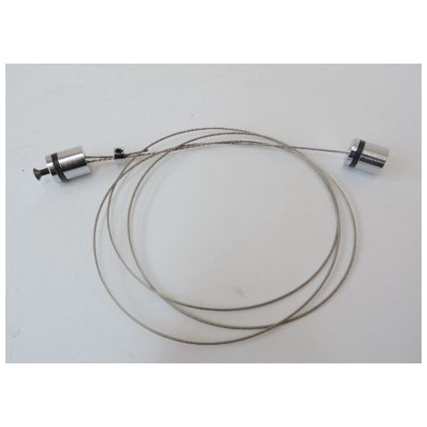 Suspension Corde en Acier Chromé Mat Longueur 1 Mètre pour Rail Duolare BRUCK 160605CH