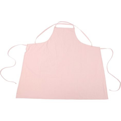 Tablier de cuisine en coton lavé rose nude avec 2 poches, réglable et imperméable pour protection efficace