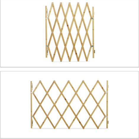 Barrera extensible para perros y niños ajustable 80 x 100 cm diseño de seguridad en bambú natural 130008170 (1/5)