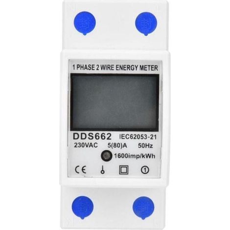 Compteur d'électricité numérique compteur d'électricité monophasé sur rail compteur d'électricité multifonction monophasé à deux fils (1/5)