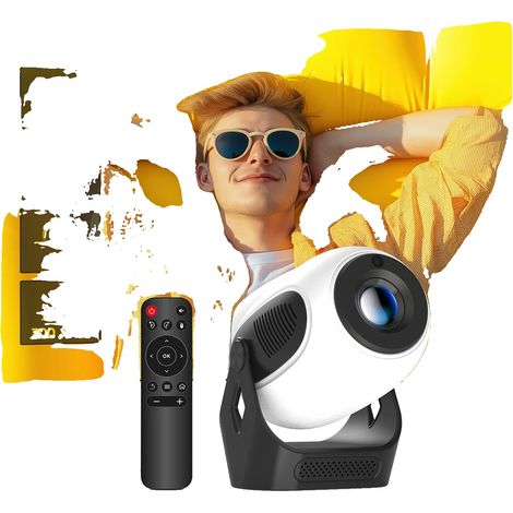 Filiyano – Projecteur, 9000 lumens, correction automatique du trapèze, HY300-X-Blanc, prise européenne