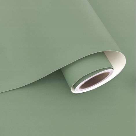 Carta da parati autoadesiva verde opaca per mobili, 60 cm x 10 m, wallpaper02817 (1/5)