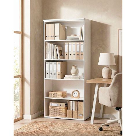 Armadio ufficio Carolina - Mobile archivio - 4 mensole incluse - L. 90 x H. 199 x P. 42,5 cm – Bianco (1/3)
