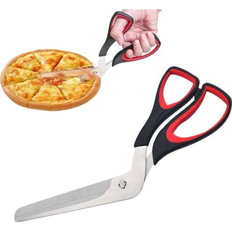 Forbici per pizza, taglia pizza, coltello per pizza con lama affilata in acciaio inox per alimenti e manico con impugnatura morbida, forbici da cucina multifunzionali, accessori per pizza, utensili pe (1/5)