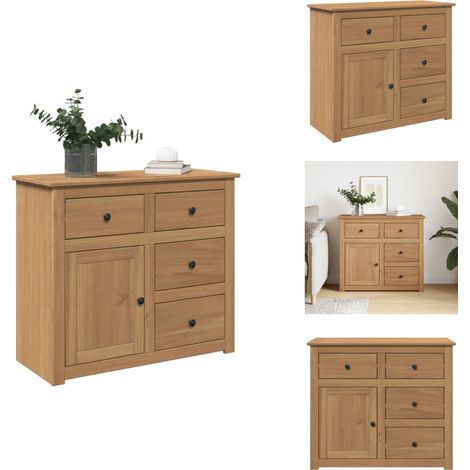 Sideboard mit Schubladen Panama 93x40x80 cm Massivholz Kiefer - Sideboard - Sideboards - Kommode - Anrichte (1/5)