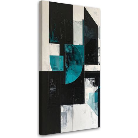 Wandbild Geometrische Formen türkis schwarz 40x80 cm