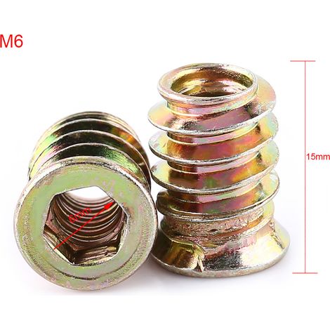 Écrous à bois filetés à six pans creux pour meubles (M615mm) (1/5)