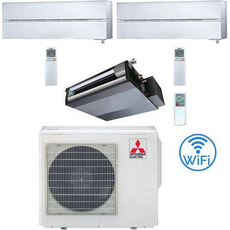 Climatizzatore Condizionatore Mitsubishi Canalizzabile + Kirigamine Style R32 SEZ-M DA Trial Split Inverter 12000 + 12000 + 18000 BTU con U.E. MXZ-4F72VF4 Classe A++/A+