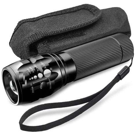 Lampe torche puissante pour vélo, mise au point télescopique, zoom à trois lumens, torche d'urgence (1/5)