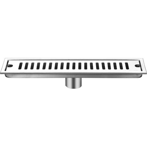 Boné de douche long en acier inoxydable anti-odeurs amovible pour salle de bain hôtel 40 cm évacuation centrale (1/5)